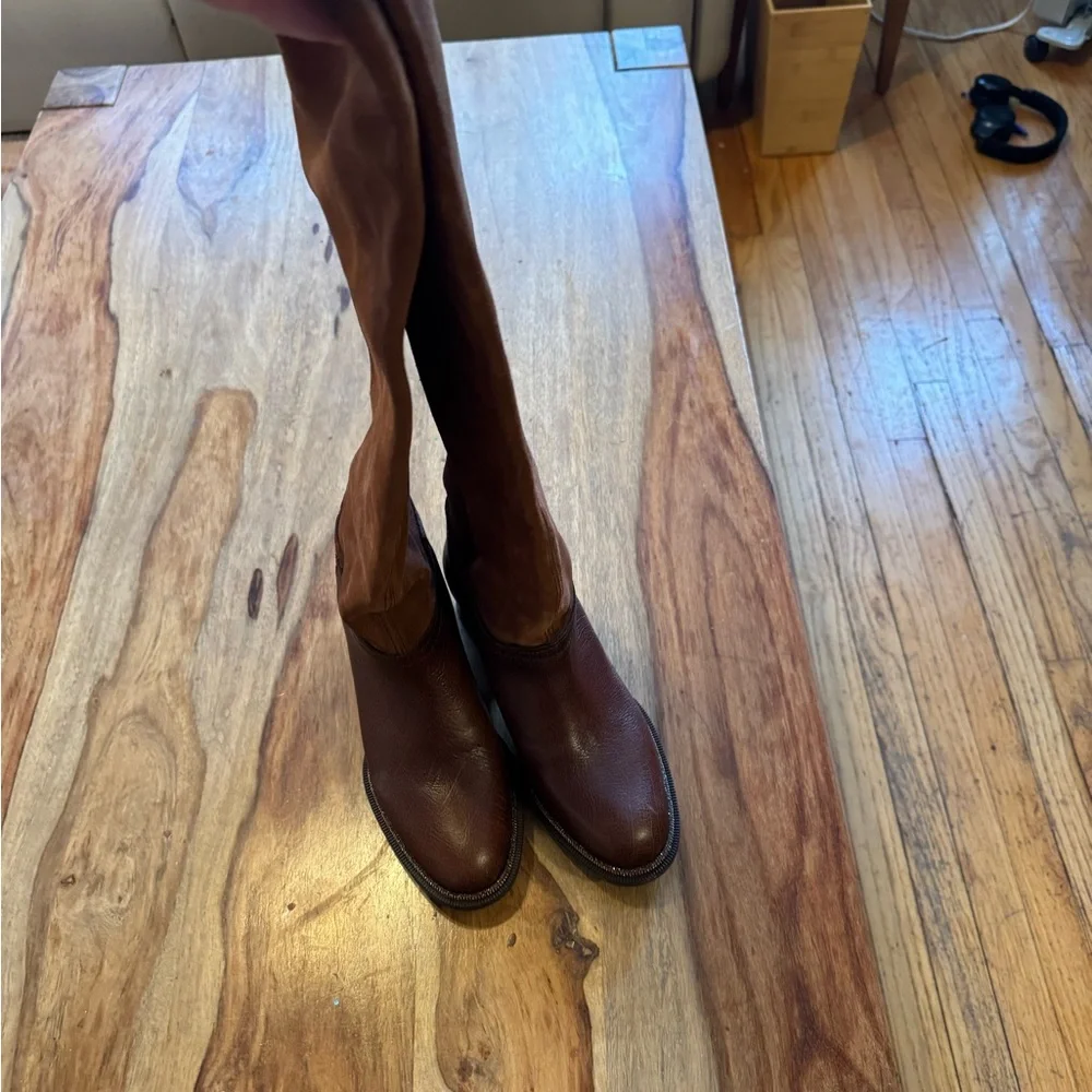 Brand new Hispanitas Brown Leather Knee-High Boots size 36 - Picture 3 of 8